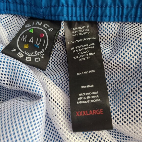 Maui & Sons Men's Texas Chill Vibes Pool Shorts Cobalt Size 3XL - Picture 12 of 13